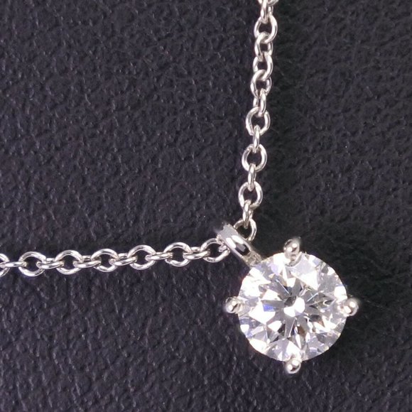 TIFFANY&Co. Solitaire 0.3ct Necklace Pt950Platinum/diamond Women - Picture 1 of 9